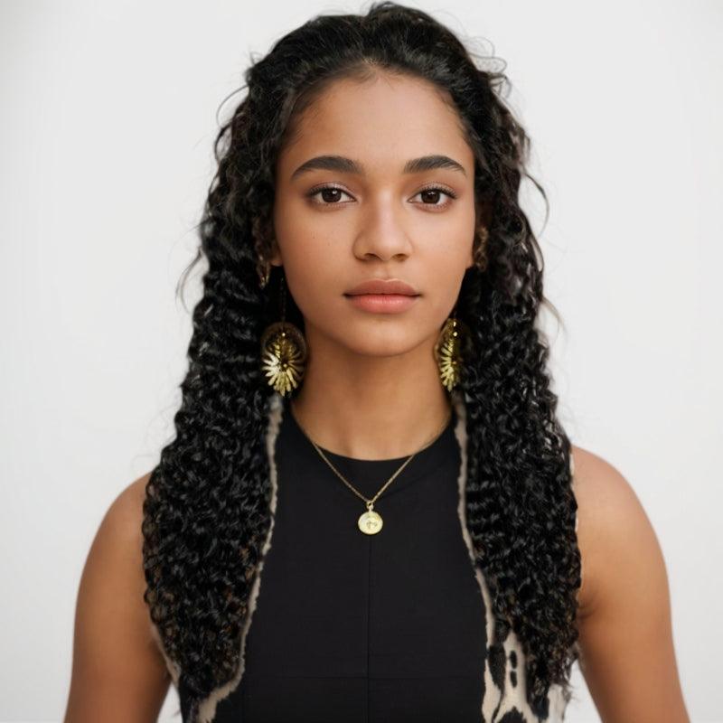 JYZ Brazilian Curly 13x4 Transparent Lace Front Human Hair Wigs