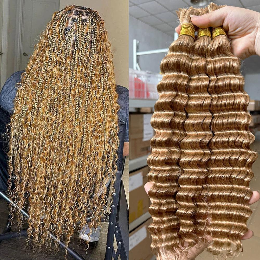 JYZ Color 27# Deep Wave Human Hair Bulk for Braiding 100G/Bundle - JYZ HAIR