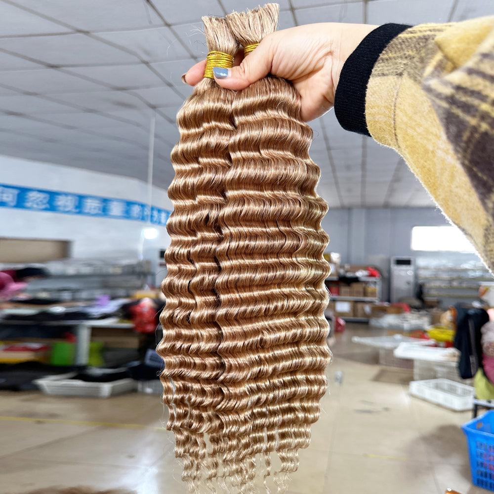JYZ Color 27# Deep Wave Human Hair Bulk for Braiding 100G/Bundle - JYZ HAIR