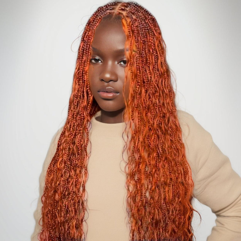 JYZ 350# Ginger Deep Wave Human Hair Bulk No Weft For Braiding