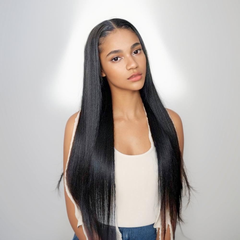 JYZ 4x4 Lace Closure Wig Straight 100% Real Virgin Hair Wigs Pre Plucked