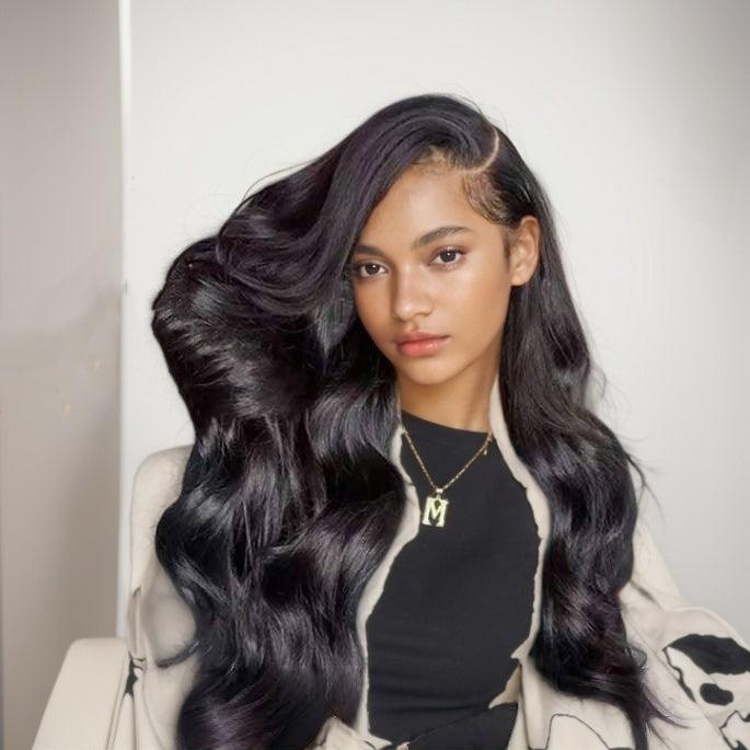 JYZ 4X4 Transparent HD Lace Body Wave Closure Wigs Human Hair Pre Plucked