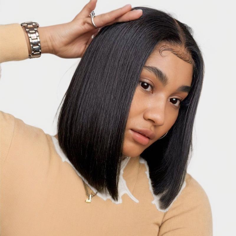 JYZ Bob Straight 4x4 Transparent HD Lace Closure Wigs Brazilian Virgin Hair