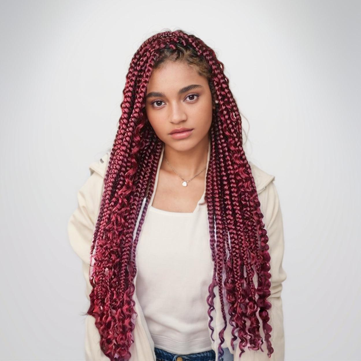 JYZ Burgundy Bulk Human Hair For Braiding Deep Wave - JYZ HAIR