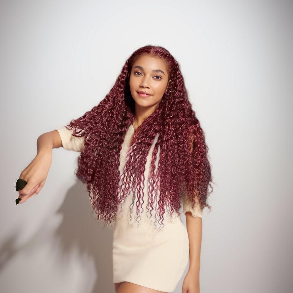 JYZ 99J# Deep Wave 100% Human Hair Bulk For Braiding