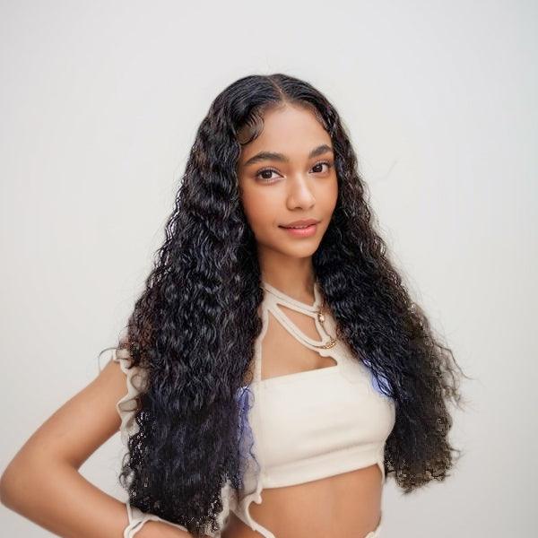 JYZ Deep Curly Lace Front Wigs Human Transparent HD Lace Frontal Wigs