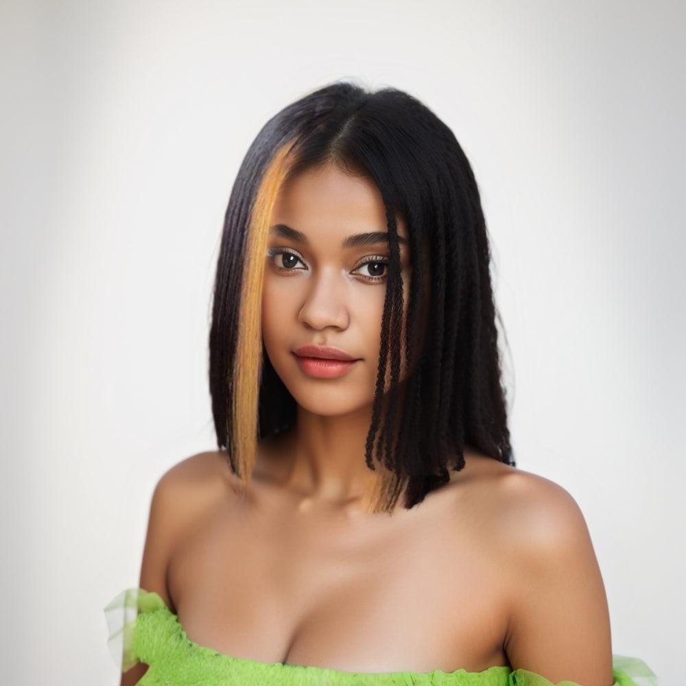 JYZ Highlight Blonde Straight Human Hair Bob Lace Frontal Wig