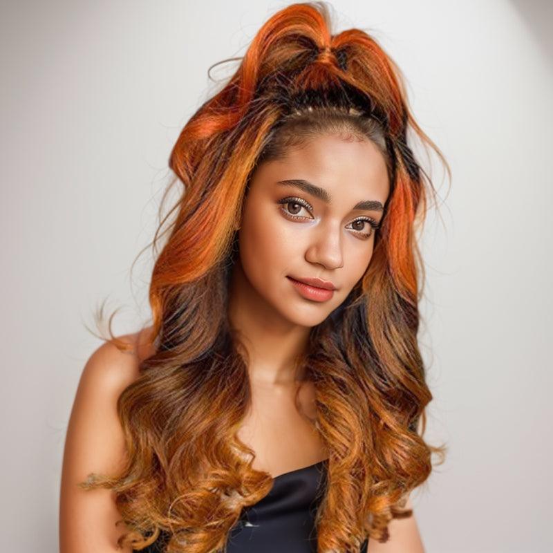 JYZ Highlights 350# Human Hair Lace Frontal Wigs