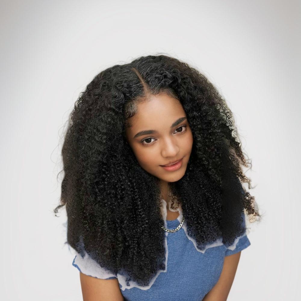 JYZ Kinky Curly Brazilian Lace Closure Frontal Wigs Pre Plucked 180% Density