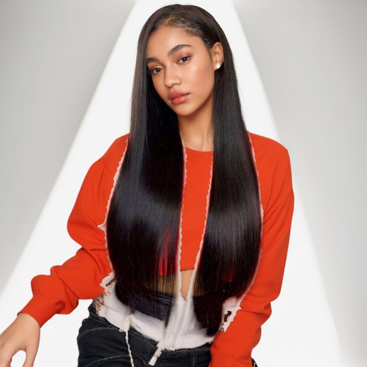 JYZ Straight Brazilian 13x4 HD Transparent Lace Frontal Human Hair Wigs