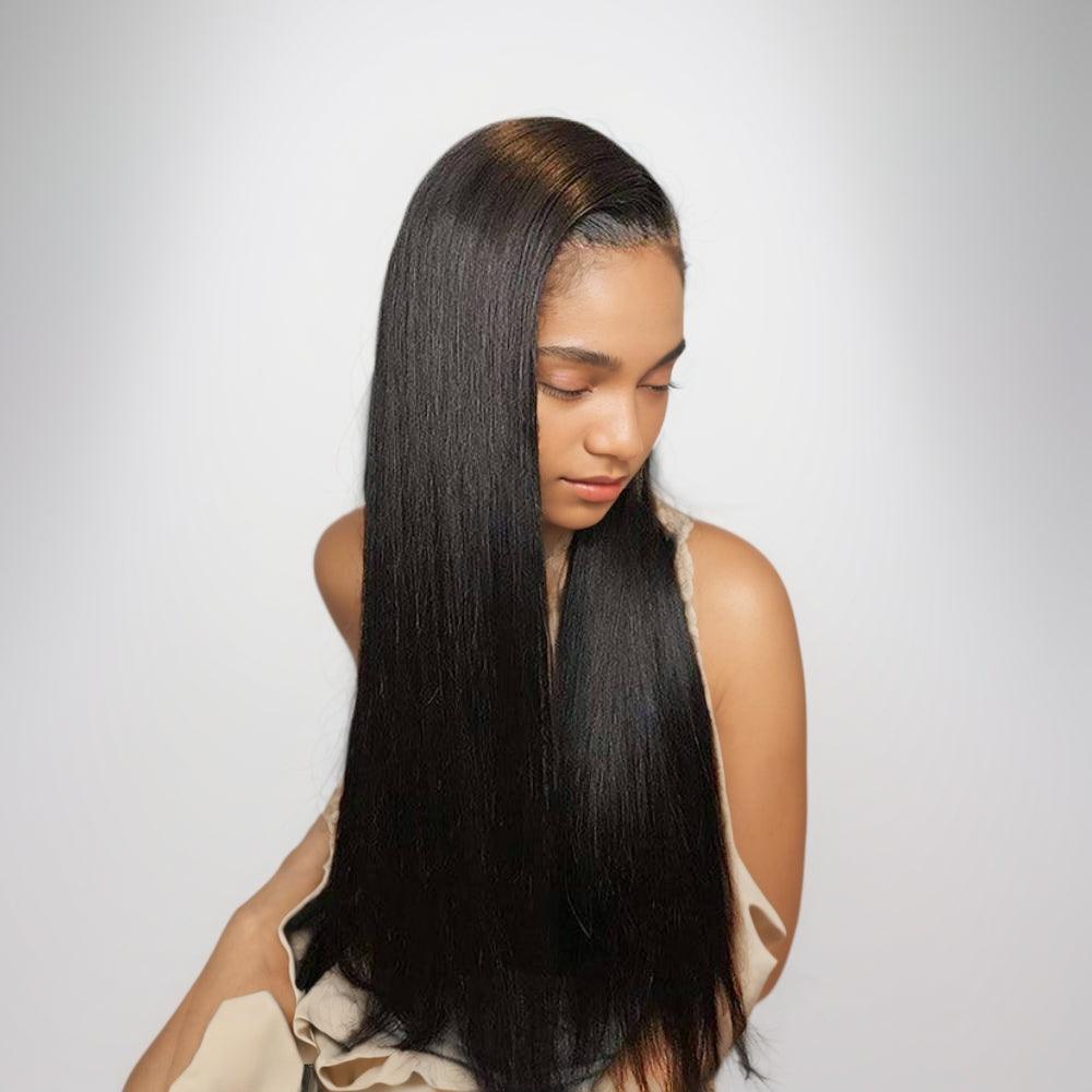 JYZ Straight Clip in Hair Extensions Human Hair 8pcs Per Set with 18 Clips Double Weft Clip in Human Hair Extensions Brazilian Virgin Human Hair Natural Black Color For Women - JYZ HAIR