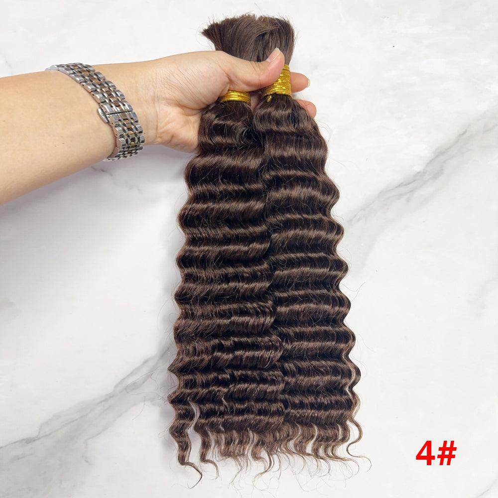 JYZ Deep Wave Human Hair Bulk For Braiding 100g/Bundles Color 1b# 2# 4# - JYZ HAIR