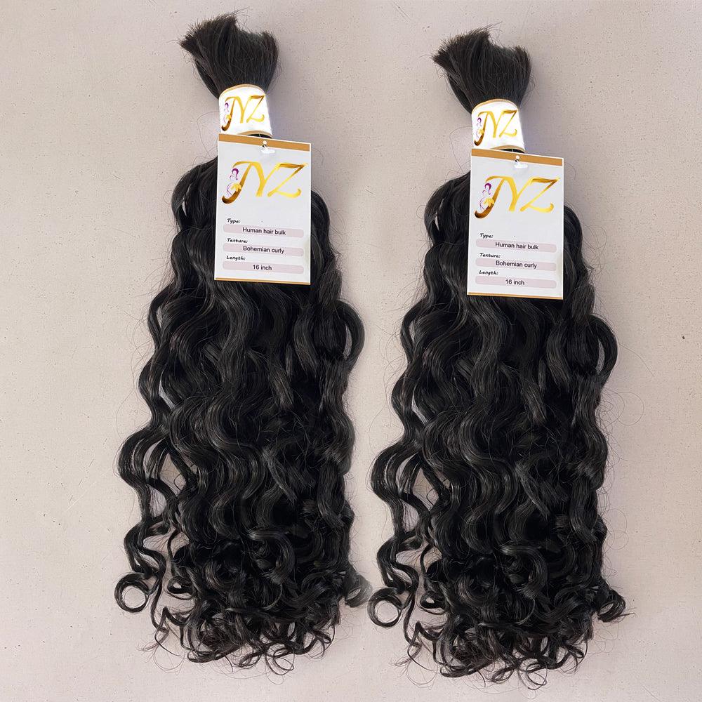 JYZ Bohemian Curly Natural 1b# Human Hair Bulk For Braiding - JYZ HAIR