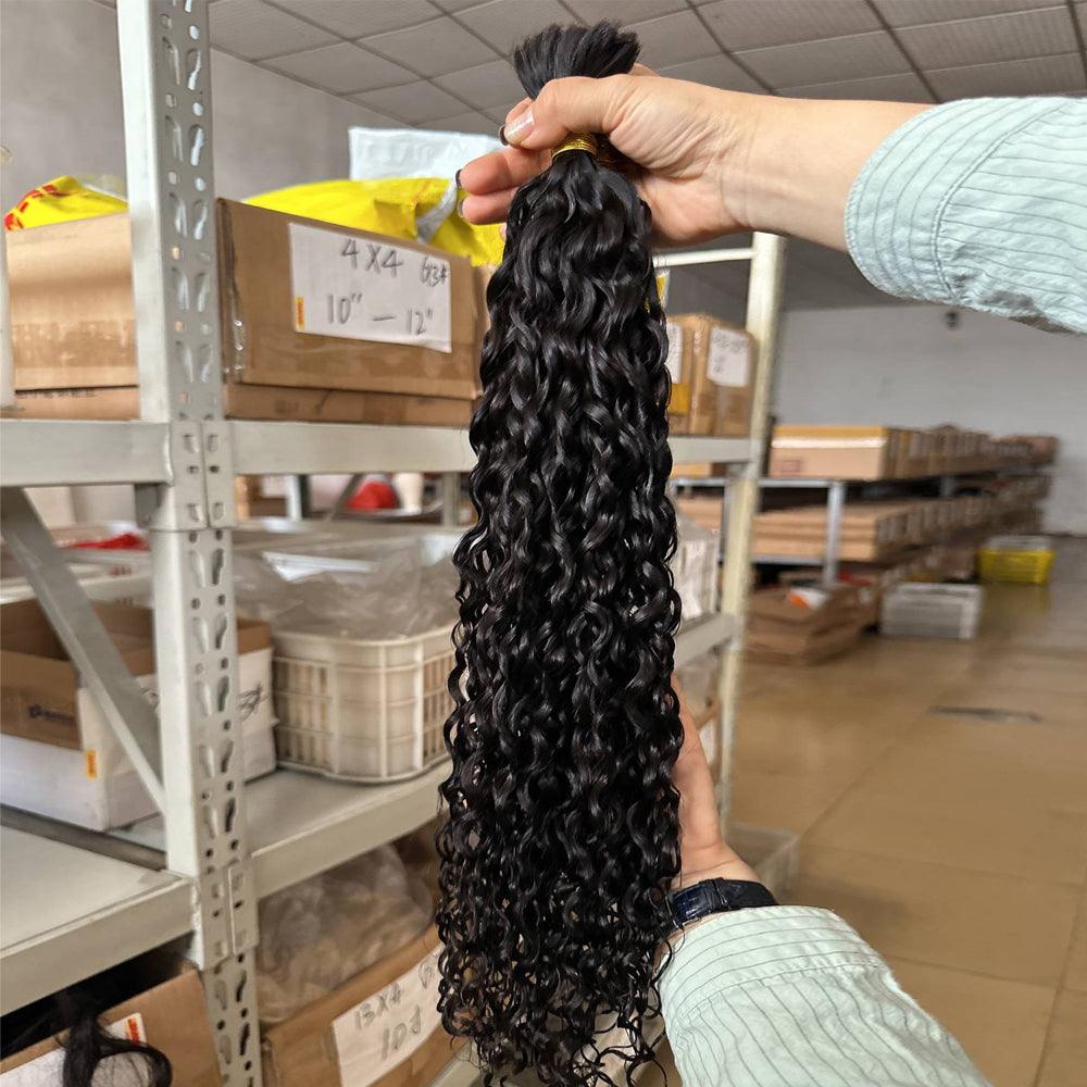 JYZ Bohemian Curly Natural 1b# Human Hair Bulk For Braiding