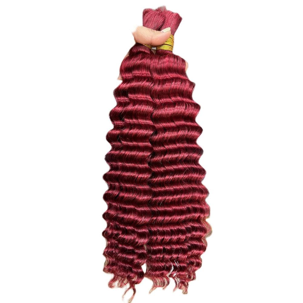 JYZ Burgundy Bulk Human Hair For Braiding Deep Wave