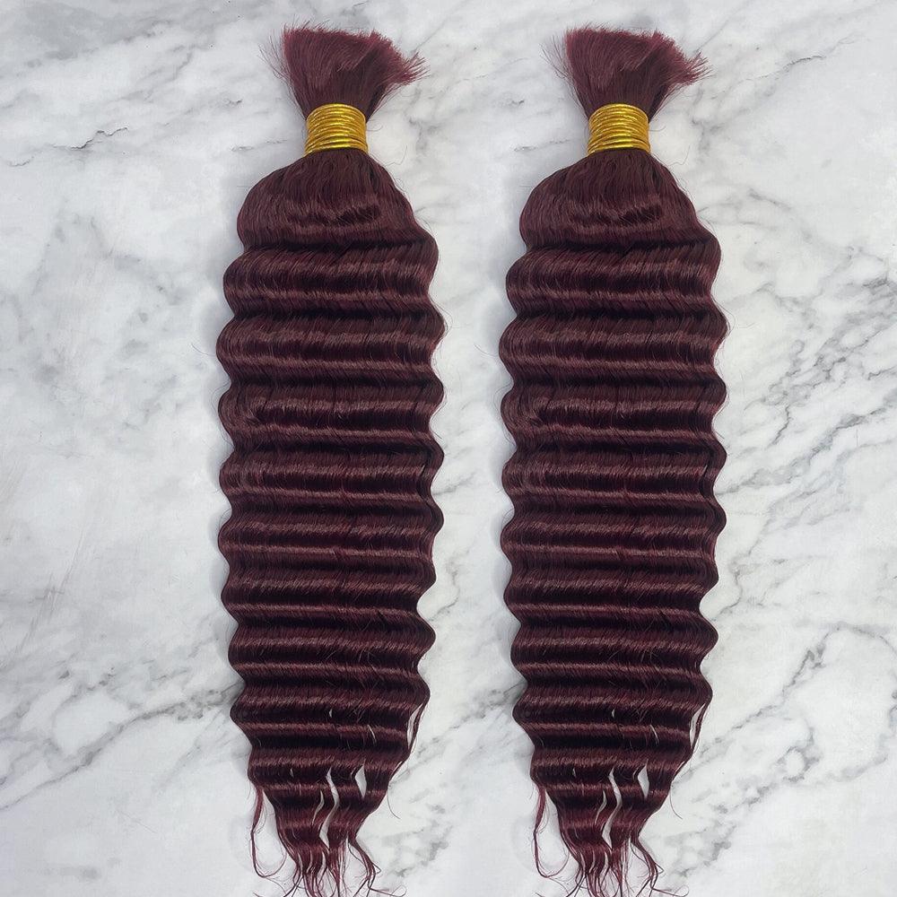 JYZ 99J# Deep Wave 100% Human Hair Bulk For Braiding - JYZ HAIR