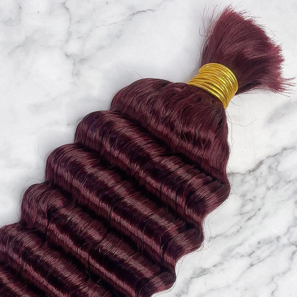 JYZ 99J# Deep Wave 100% Human Hair Bulk For Braiding - JYZ HAIR