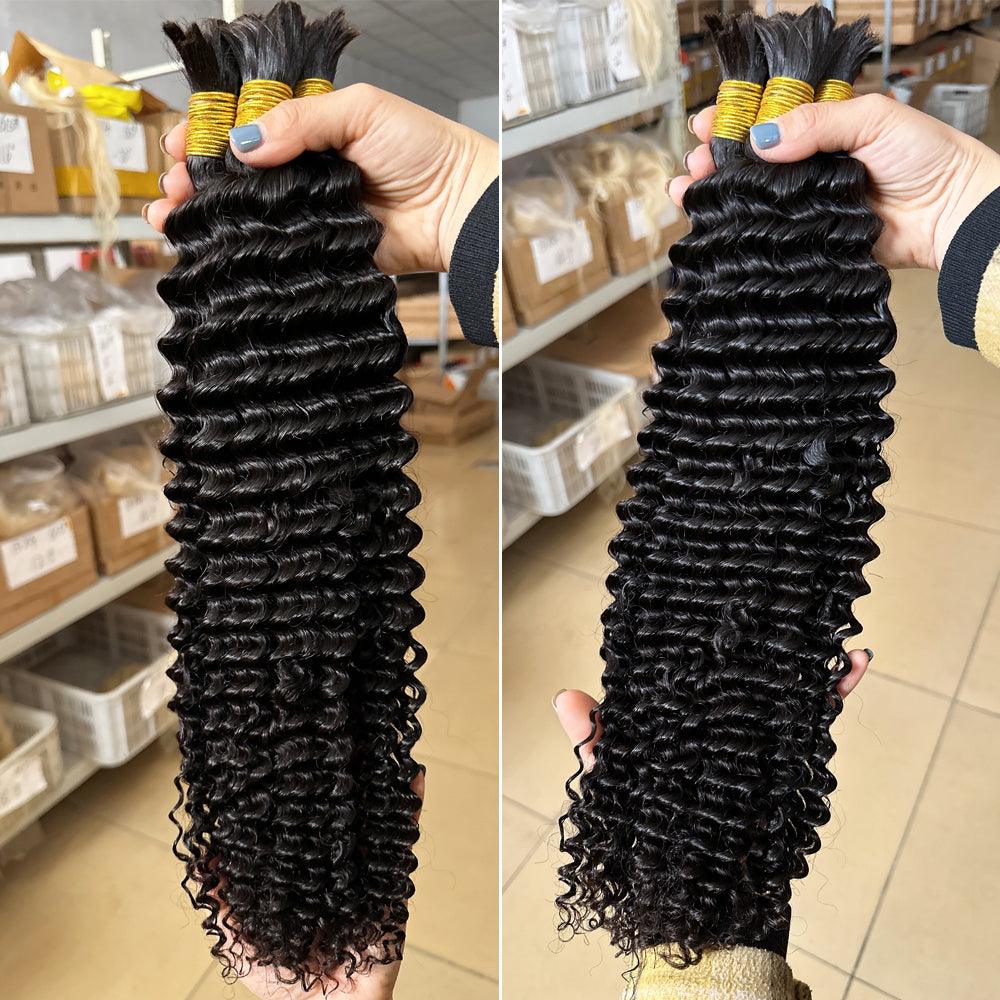 JYZ Deep Curly Bulk Human Hair No Weft For Boho Braids - JYZ HAIR