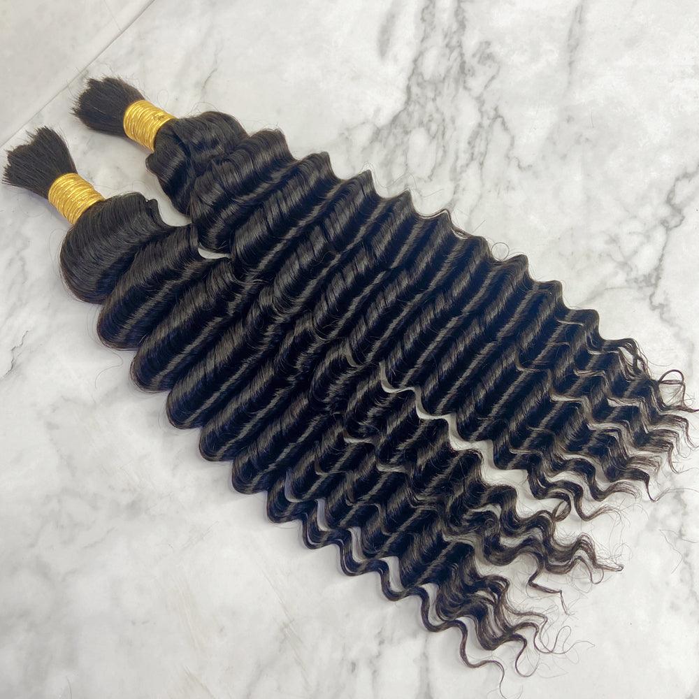 JYZ Deep Wave Human Hair Bulk For Braiding 100g/Bundles Color 1b# 2# 4# - JYZ HAIR
