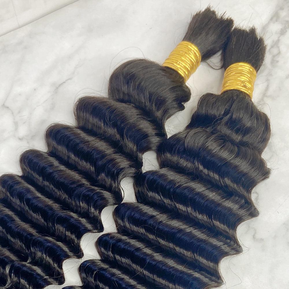 JYZ Deep Wave Human Hair Bulk For Braiding 100g/Bundles Color 1b# 2# 4# - JYZ HAIR