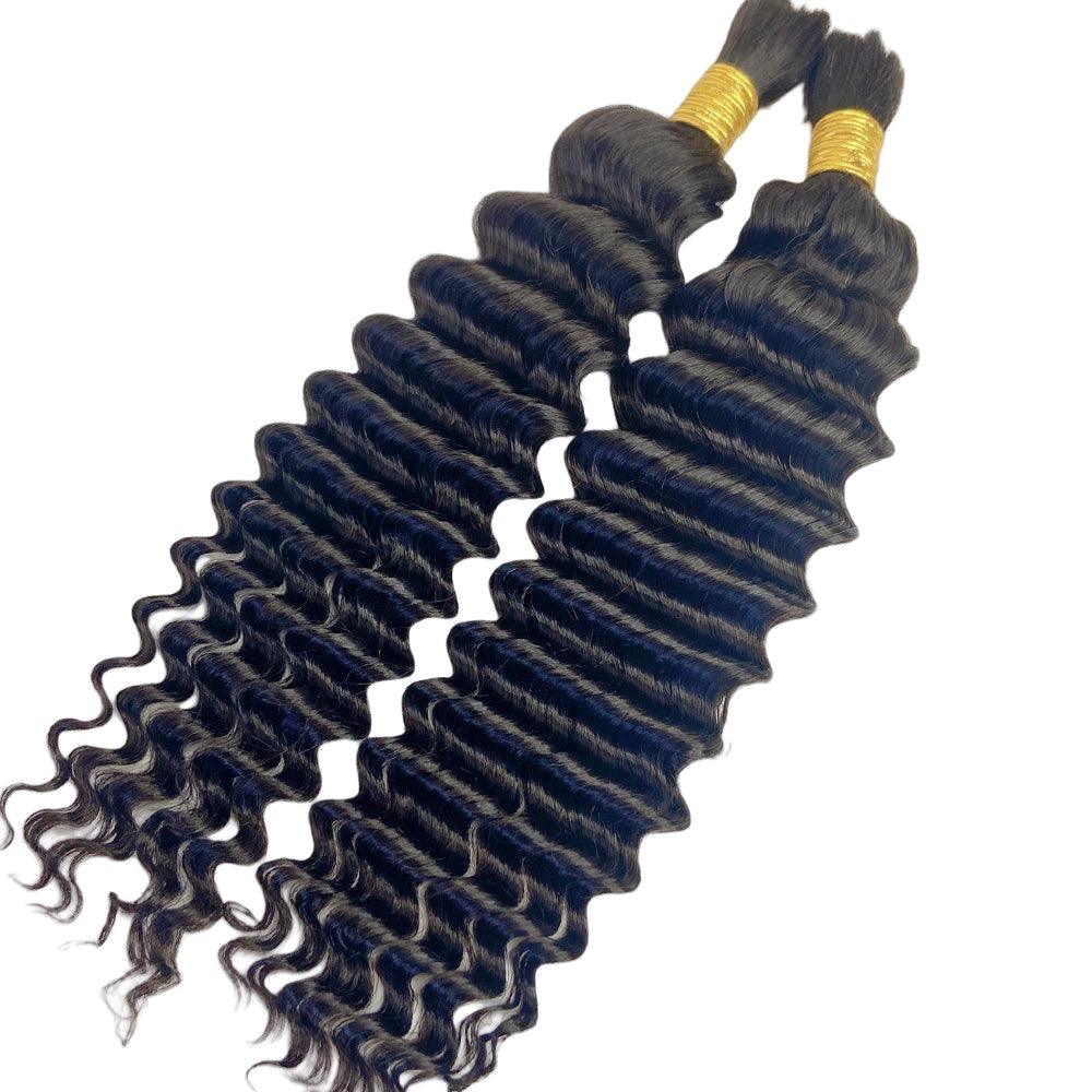 JYZ Deep Wave Human Hair Bulk For Braiding 100g/Bundles Color 1b# 2# 4#