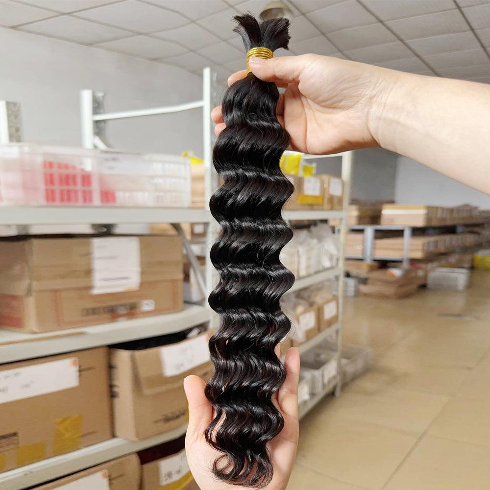 JYZ 1B# Loose Deep Bulk Virgin Human Hair No Weft For Boho Braids