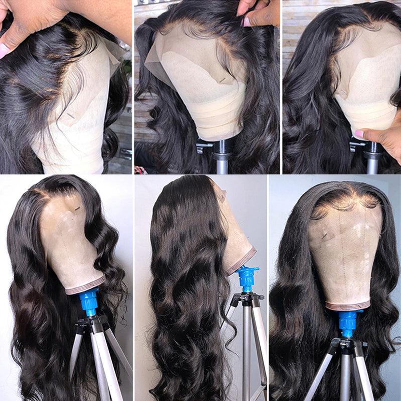 JYZ Body Wave Human Hair Transparent HD Lace Frontal Wigs for Black Women - JYZ HAIR