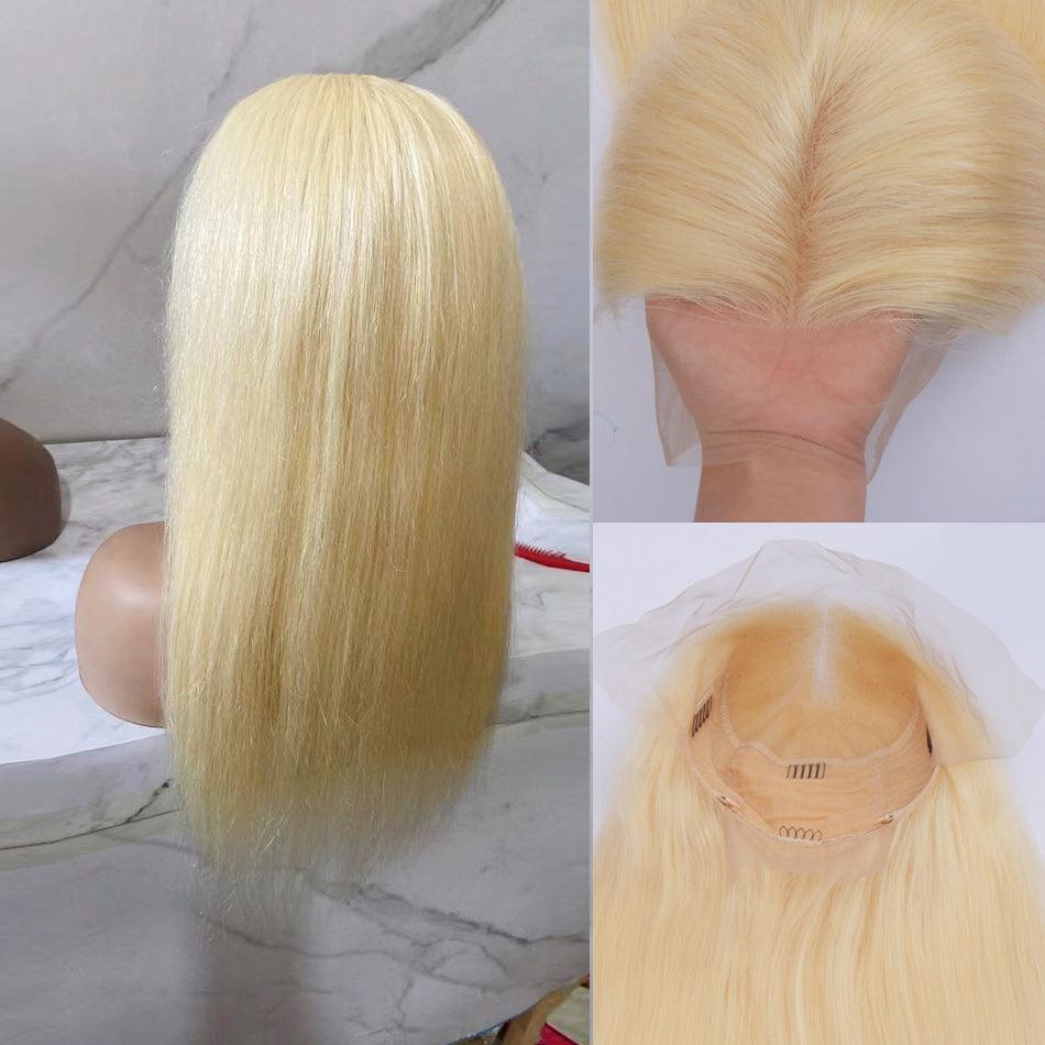 JYZ Pre Plucked 13X4 Lace Front Blonde 613# Straight Human Hair Wig - JYZ HAIR