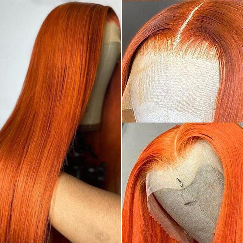 JYZ Ginger 350# Straight Invisible Lace Frontal Human Hair Wigs