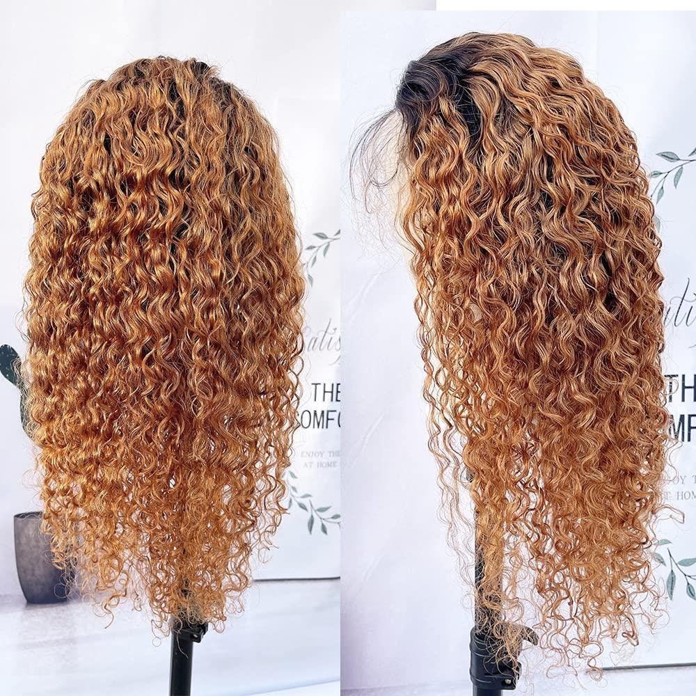 JYZ Ombre Curly 1B/27# Lace Frontal Wigs Pre Plucked - JYZ HAIR