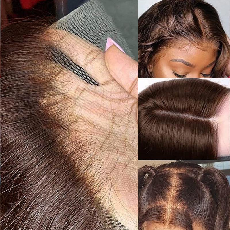 JYZ Color 4# Body Wave Brazilian Virgin Hair Lace Frontal Wigs - JYZ HAIR