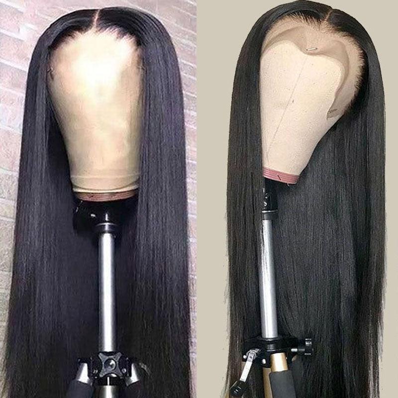 JYZ Natural Pre-Plucked Hairline Straight Human Virgin Hair Lace Front Wigs