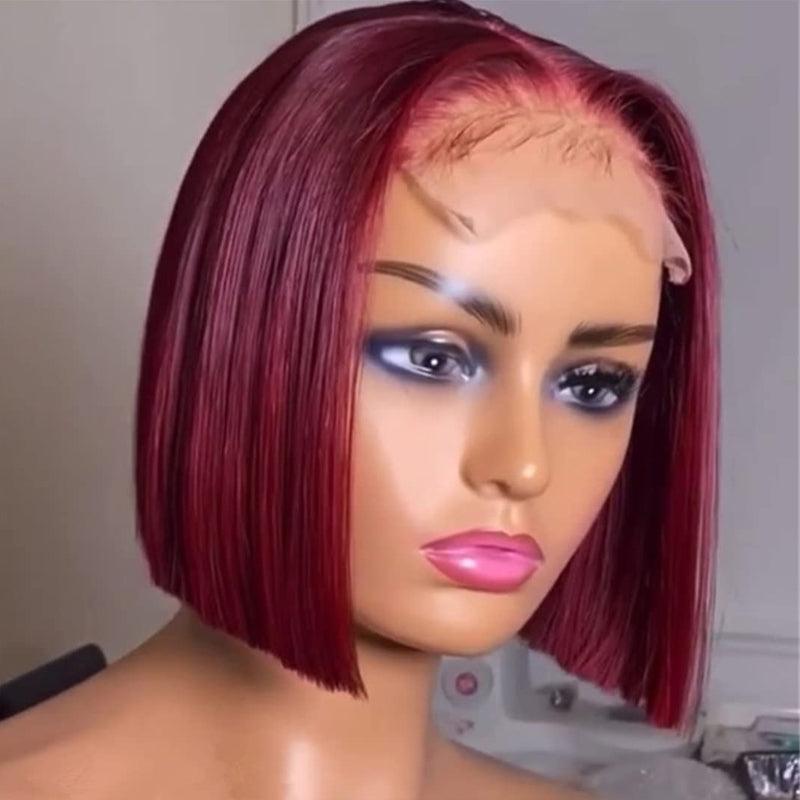 JYZ 99j# Bob Straight Human Hair Lace Frontal Wigs Middle Part - JYZ HAIR