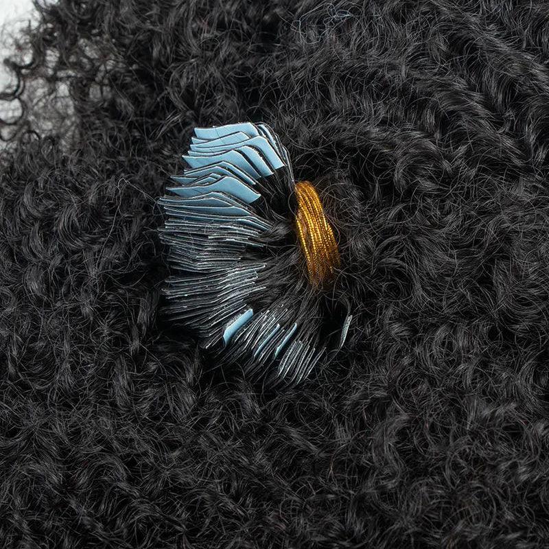 JYZ Kinky Hair Tape In Hair Extensions Cuticle Aligned Remy Afro Kinky Curly Human Hair Tape Hair Extension for Black Women 2.5g/piece - JYZ HAIR