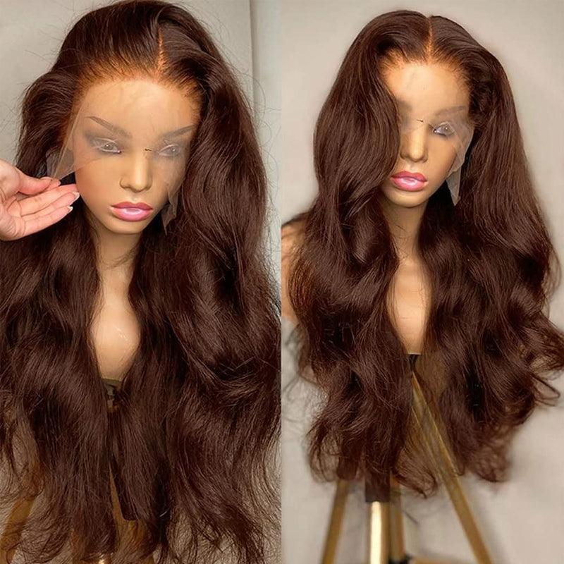 JYZ Color 4# Body Wave Brazilian Virgin Hair Lace Frontal Wigs - JYZ HAIR
