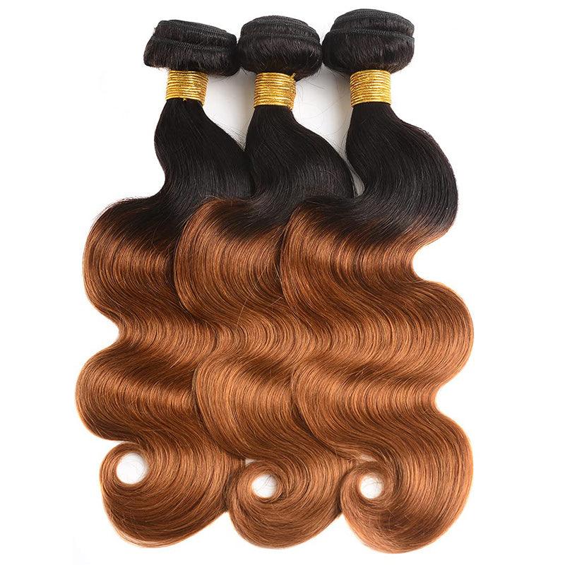 JYZ Ombre 1B/30# Brazilian Raw Hair Body Wave 3 Bundles/Lots - JYZ HAIR