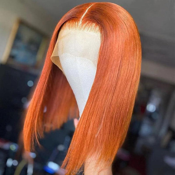 JYZ Ginger 350# Straight Short Bob Human Hair Wigs