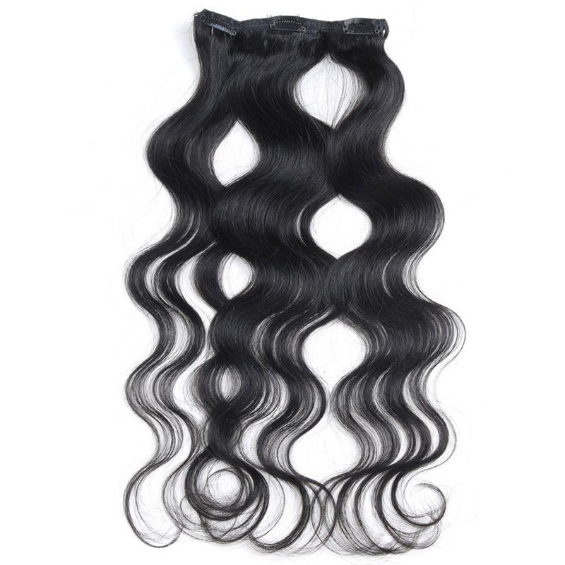JYZ Body Wave Clip in Hair Extensions for Black Women Body Wave Human Hair Clip in Hair Extensions Natural Black Color Brazilian Virgin Hair - JYZ HAIR