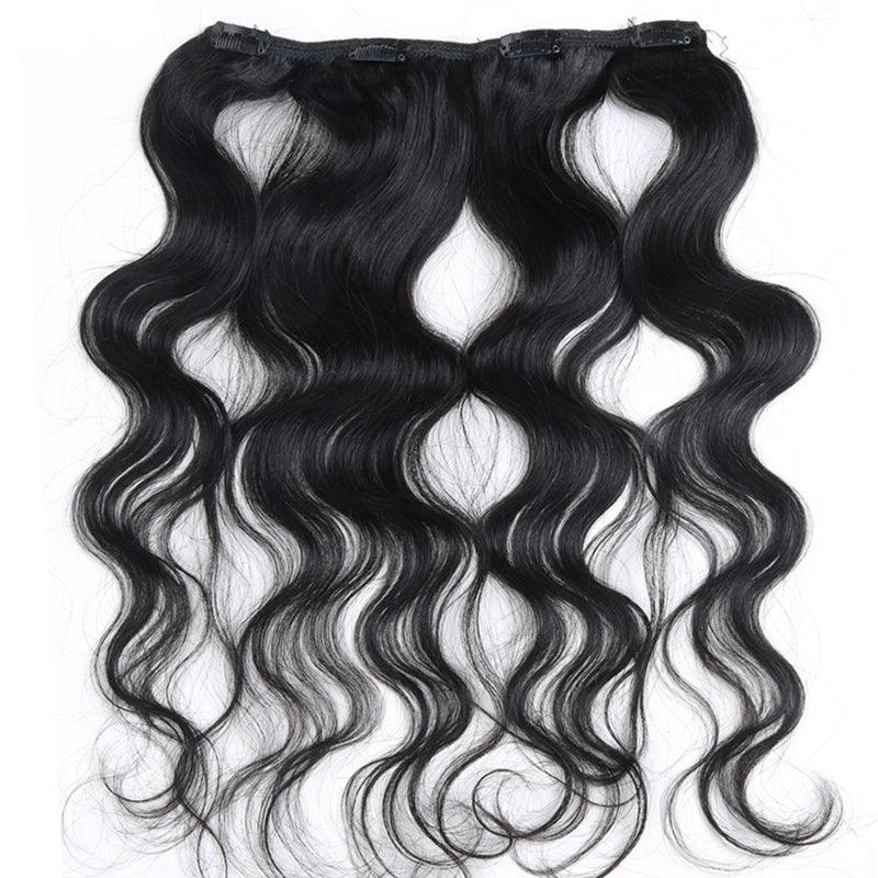 JYZ Body Wave Clip in Hair Extensions for Black Women Body Wave Human Hair Clip in Hair Extensions Natural Black Color Brazilian Virgin Hair - JYZ HAIR