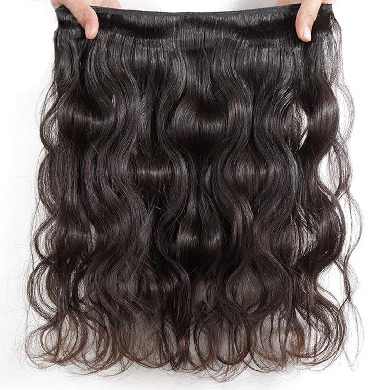 JYZ 10A Unprocessed Brazilian Body Wave Hair Weaves 3 Bundles/Pack with 13*4 Lace Frontal