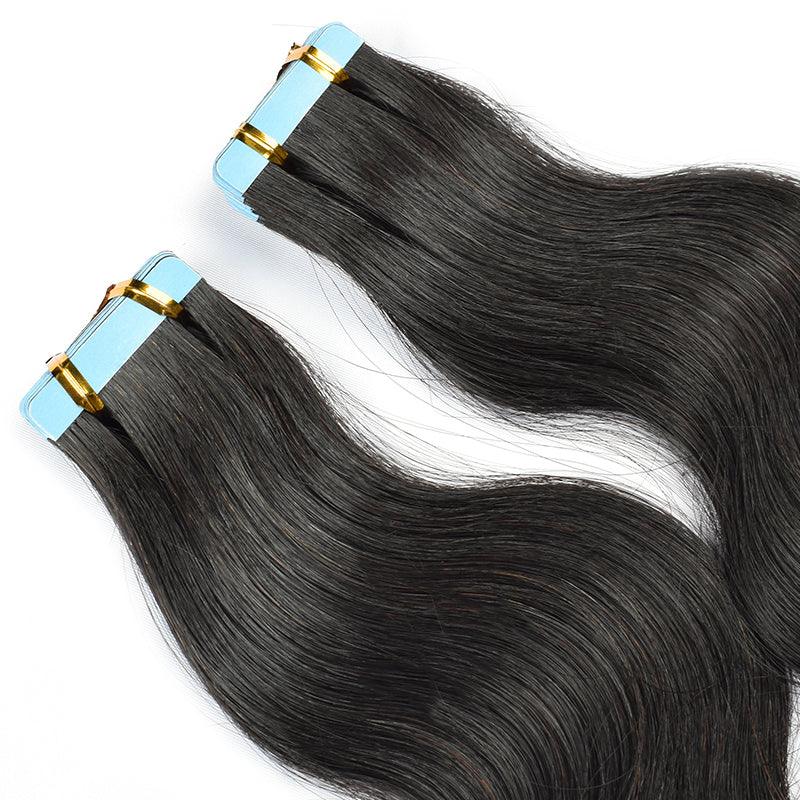 JYZ Body Wave Tape In Human Hair Extensions 100% Remy Virgin Hair Extension Adhesive Invisible Brazilian Hair Tape Ins 2.5g/Piece - JYZ HAIR