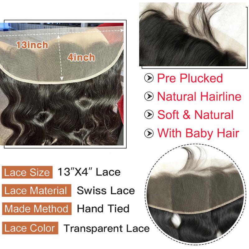 JYZ Ear To Ear 13x4 Transparent HD Lace Frontal Body Wave - JYZ HAIR