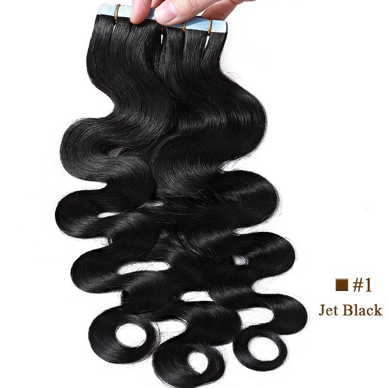 JYZ Body Wave Tape In Human Hair Extensions 100% Remy Virgin Hair Extension Adhesive Invisible Brazilian Hair Tape Ins 2.5g/Piece - JYZ HAIR