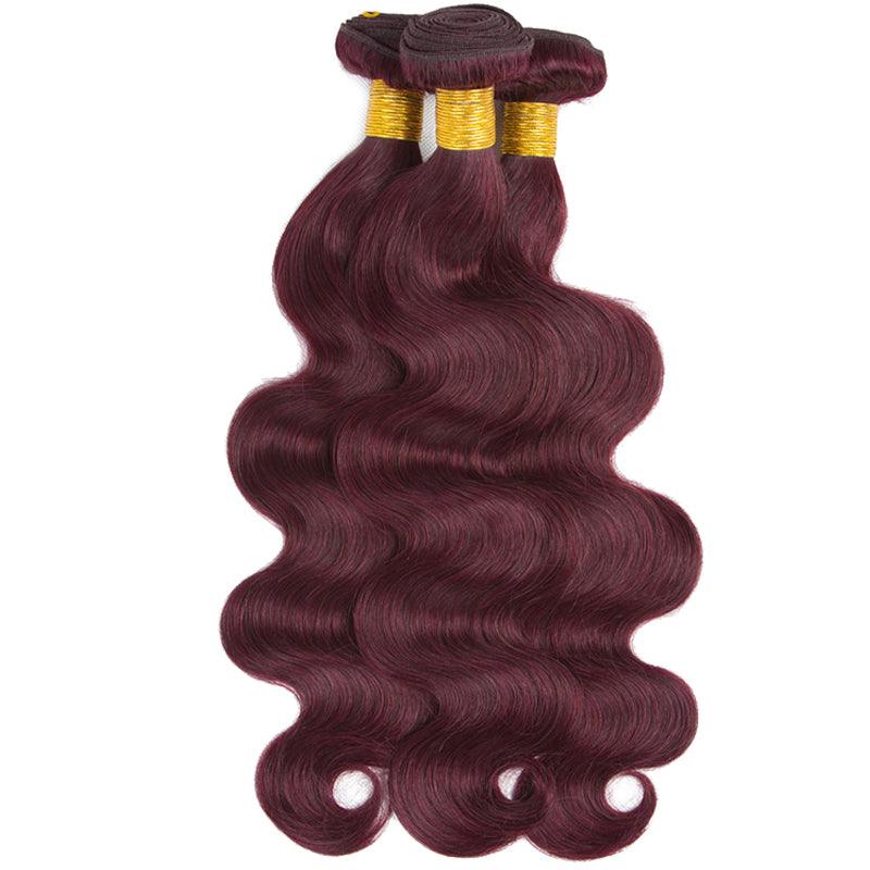 JYZ Burgundy# Body Wave Raw Virgin Hair Weave Extensions 3 Bundles/Pack - JYZ HAIR