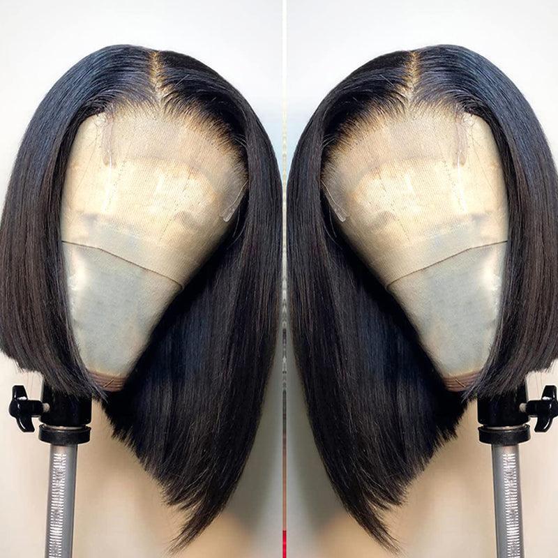 JYZ Bob Straight 4x4 Transparent HD Lace Closure Wigs Brazilian Virgin Hair