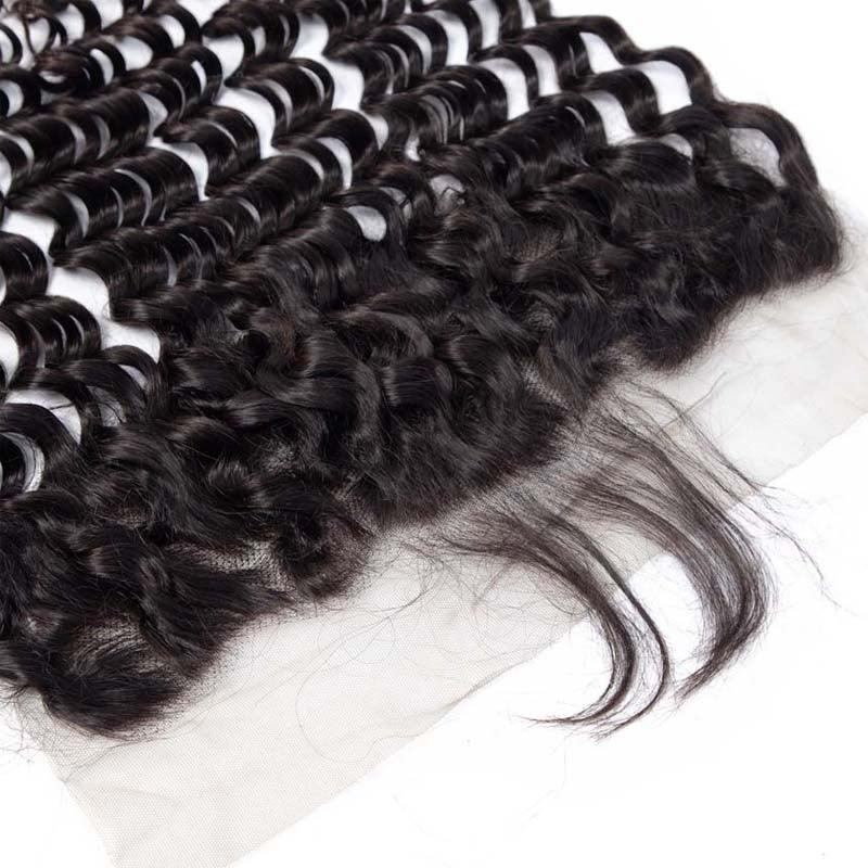 JYZ Brazilian Deep Wave Bundles 3 Pcs/Pack with Transparent Lace Frontal - JYZ HAIR
