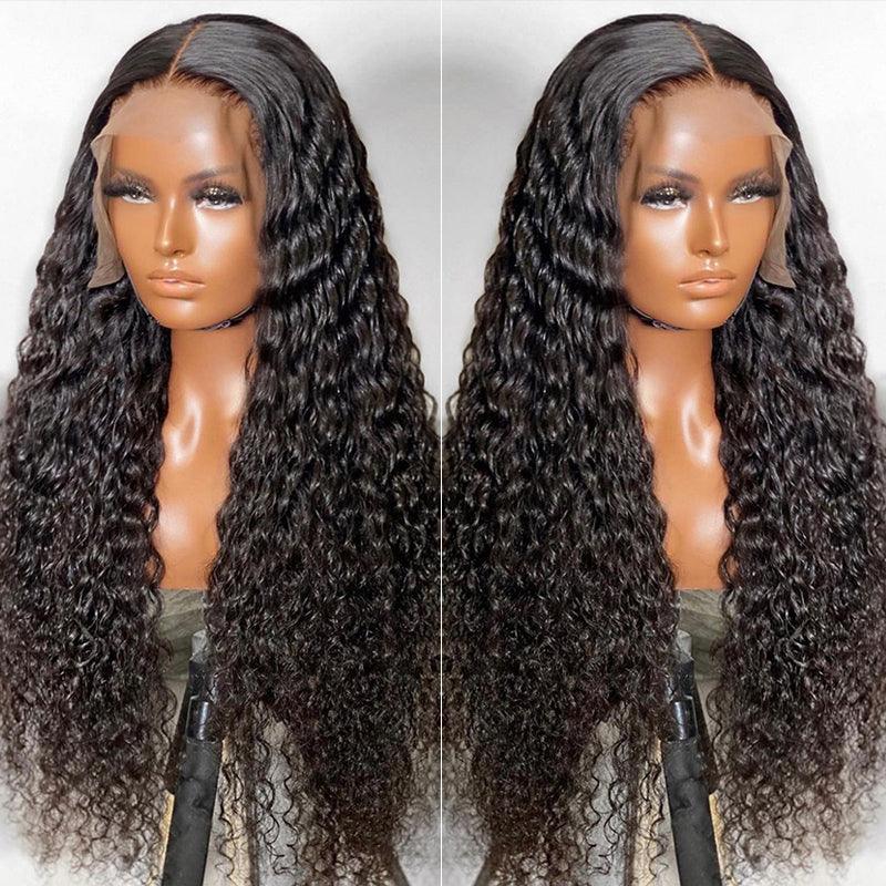 JYZ Bouncy Deep Wave 13x4 Lace Frontal Human Hair Wigs