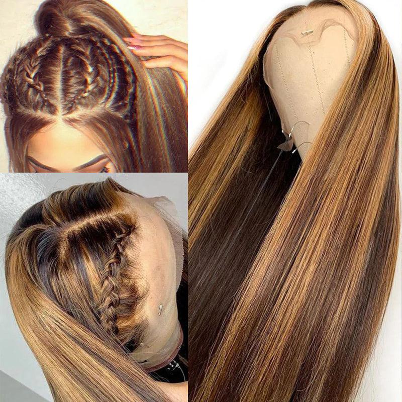 JYZ Highlight 4#/27# Straight Brazilian Human Hair Wigs - JYZ HAIR