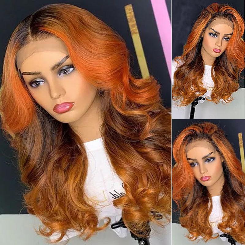 JYZ Highlights 350# Human Hair Lace Frontal Wigs