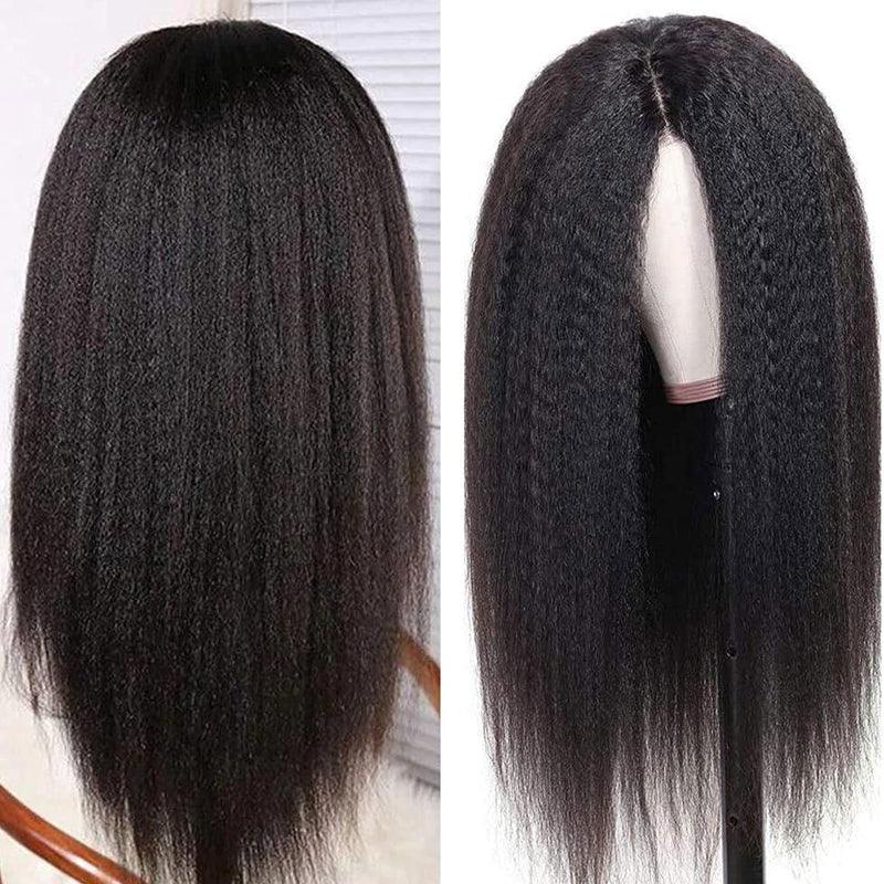 JYZ Kinky Straight Human Hair 13X4 Lace Front wig Pre Plucked - JYZ HAIR